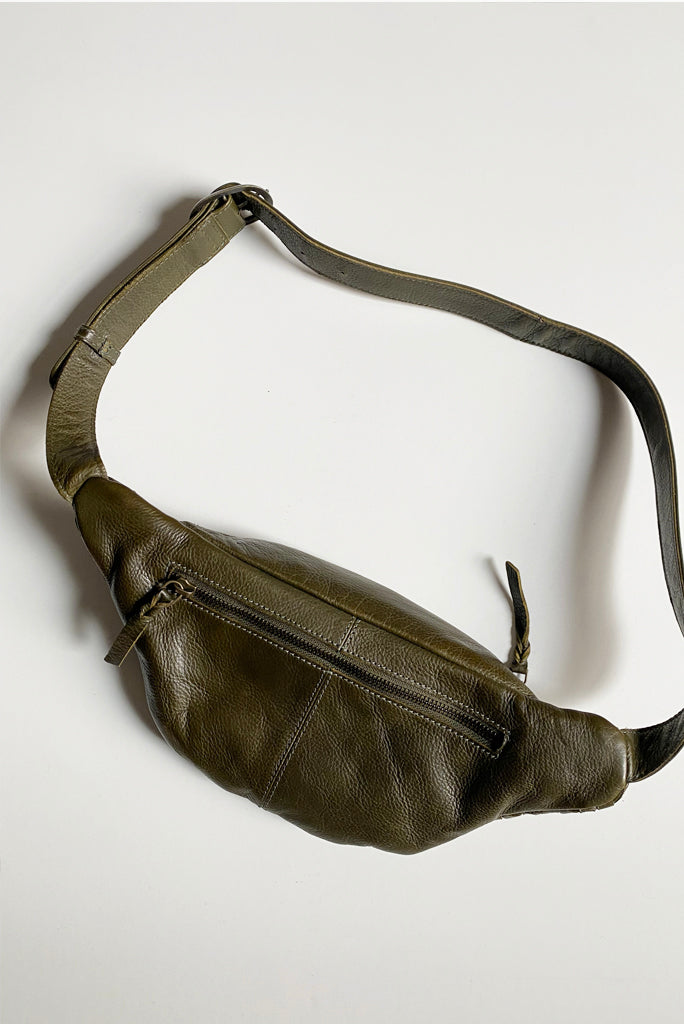 CNP NEW CROSS WOVEN FANNY PACK, OLIVE