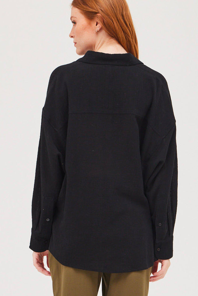 GRADE AND GATHER OVERSIZED PANEL SIDE SHIRT