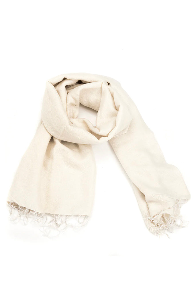 NEPAL MADE WOVEN SCARF, WHITE