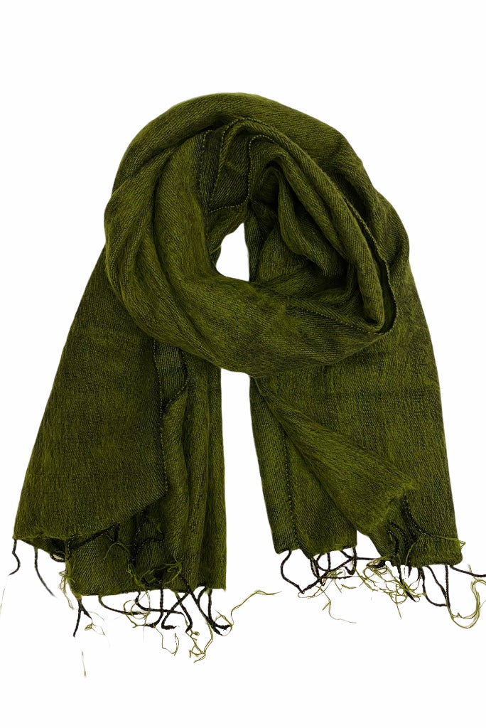 NEPAL MADE WOVEN SCARF, FOREST